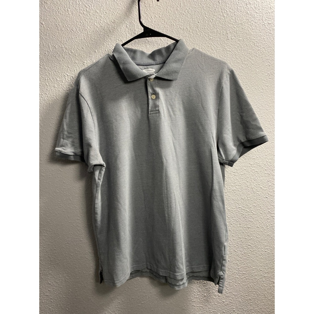 Old Navy Mens Medium Grey Built-In Flex Pique Polo Shirt Short Sleeve Stretch